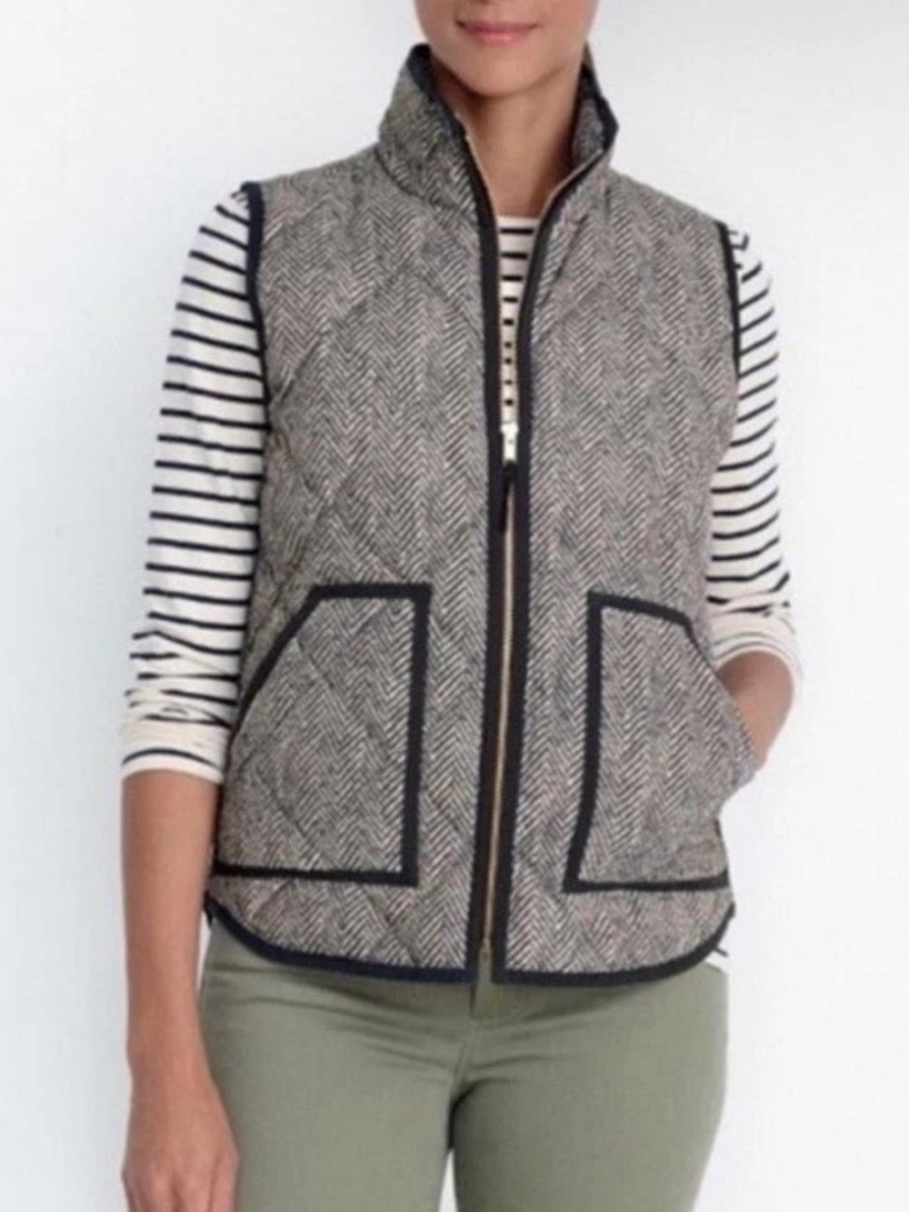 J. Crew Dark Gray Patterned Vest